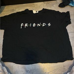 H&M Black Graphic Tee with Multicolor Accents